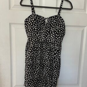 Black Daisy Print Mini Dress - Women